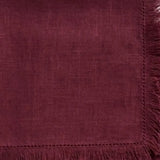 Burgundy Cloth Napkins - Fringe Trim Edge