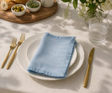 Blue Fabric Napkins - Fringe