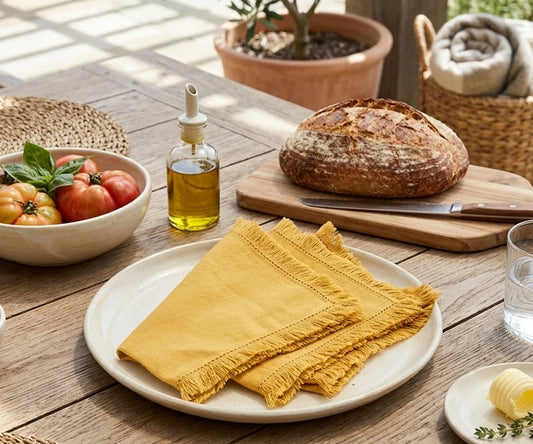 Fringe Napkin in Yellow