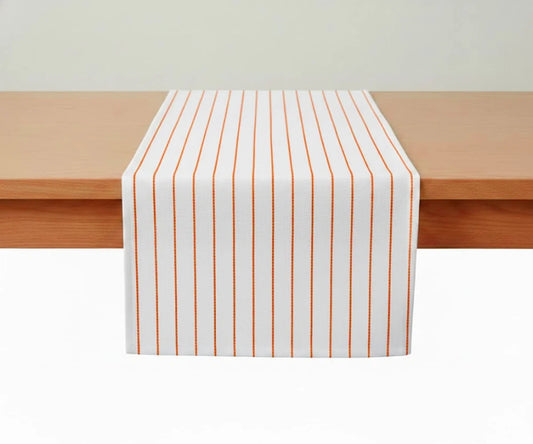 Orange Striped Table Runner