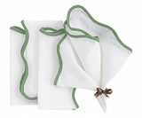 Sage Green Scalloped Edge Napkins