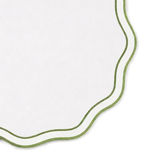 Circle Table Placemats - Sage green Scalloped