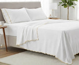 Scalloped 100% Cotton Bed Sheet Set