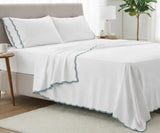 Green Scalloped Bedding