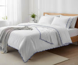 Scalloped Edge Bedding - Navy