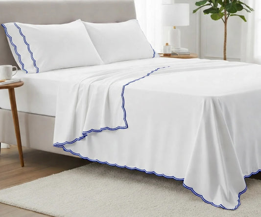 Blue Scalloped Sheets