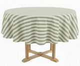 Cotton Striped Tablecloth - Round