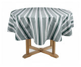 Green and White Round Tablecloth