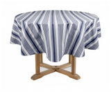 Striped Round Tablecloth - Navy