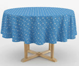 Blue and White Round Tablecloth