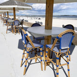 PURPLE LEAF French Counter Height Bar Height Stool Set of 2, Patio Bar Chairs with Back Rattan, French Bistro Set