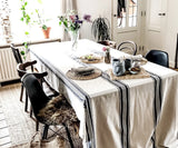 Navy Blue Striped Tablecloth