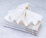 Red Linen Striped Napkins