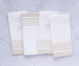 Beige Striped Napkins - Linen Cloth Napkins