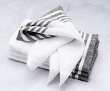 Red Linen Striped Napkins