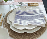 Red Linen Striped Napkins