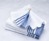 Red Linen Striped Napkins