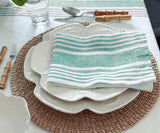 Red Linen Striped Napkins