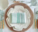 Red Linen Striped Napkins