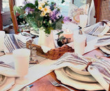 Red Linen Striped Napkins