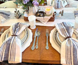 Red Linen Striped Napkins