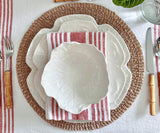 Red Linen Striped Napkins