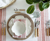 Red Linen Striped Napkins