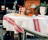 Red Striped Round Tablecloth