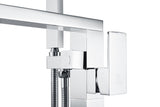 ANZZI Khone Floor Mount Tub Filler (41" H), 2-Handle Control, 60" Hand Sprayer, Solid Brass, cUPC Certified, Various Finishes