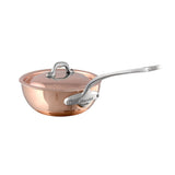 Mauviel M'Heritage M'150 S Copper Chef Pan With Curved Lid, Cast Stainless Steel Handle