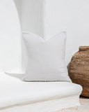 Cushion cover with pom poms in Light gray