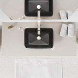 Innovio Series 18 in. L x 13 in. W Rectangular Bathroom Vessel Sink in Matte Black Finish Glass with Chrome Pop-Up Drain