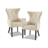 [Set of 2] High Wingback Style Armed Dining Chair *