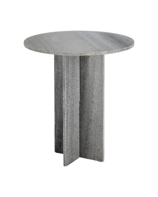Harmon Gray Marble Accent Table