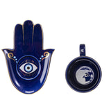 Blue Evil Eye Porcelain Tea Cup & Saucer, 7 oz
