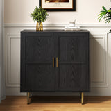 2-Door Storage Cabinet, Modern Wood Credenza with Shelves