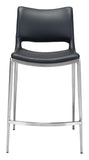Ace Counter Stool (Set of 2) Black & Silver