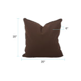 20 x 20 Outdoor Pillow with Dec Cord- Seascape Chocolate- Poly Insert
