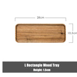 Acacia Wood Serving Tray with Grooved Handles