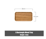 Acacia Wood Serving Tray with Grooved Handles