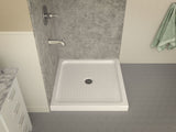 Valley Base Series 38 in. L x 38 in. W Corner Shower Shower Pan Base with Center Drain in Glossy White Marine Acrylic