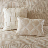 Geometric Jacquard Patterned Comforter Set, Tan/Ivory