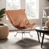 Scroll Puff Chair Avanti Bronze Titanium Frame