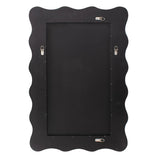 Maya Rectangular Waved Edge Mirror in Glossy Black