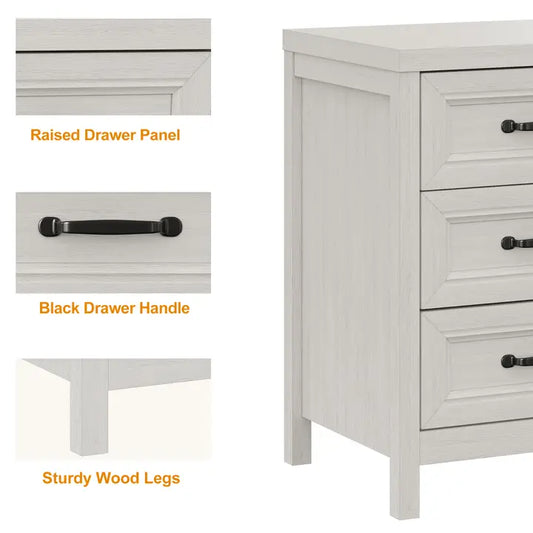 Wholesale 3 Drawer Dresser Modern Wood Dresser with Raised Panel