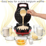 Belgian Waffle Maker with Non-Stick Flip Grids