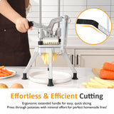 French Fry Cutter with 1/2 Inch and 3/8 Inch Blades, Stainle