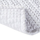 Wholesale Cotton Chenille Chain Stitch Bath Rug Bathroom Rugs, White