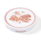 Blue Stallion Red White Farm Dinner Plates Set of 4