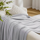 Diamond Jacquard Soft Bamboo Cotton Blanket, Grey